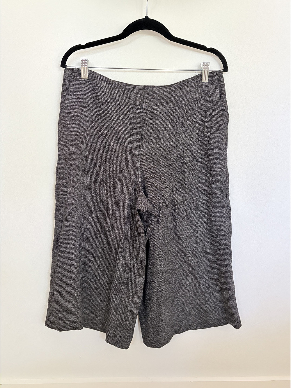 Wide Leg Culottes Pants Size 12 Gray Polyester Rayon
